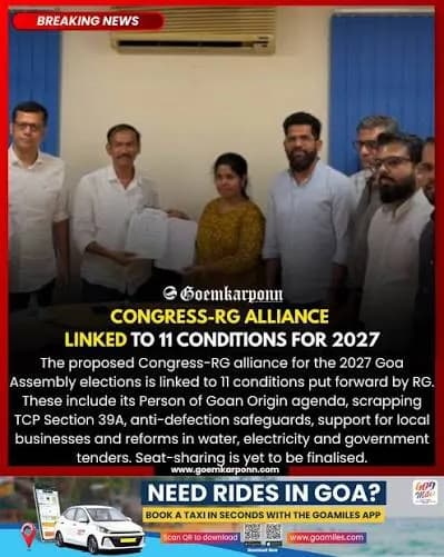 Goa Election 2027: Congress and Revolutionary Goans Discuss Alliance, Key Conditions Emerge
