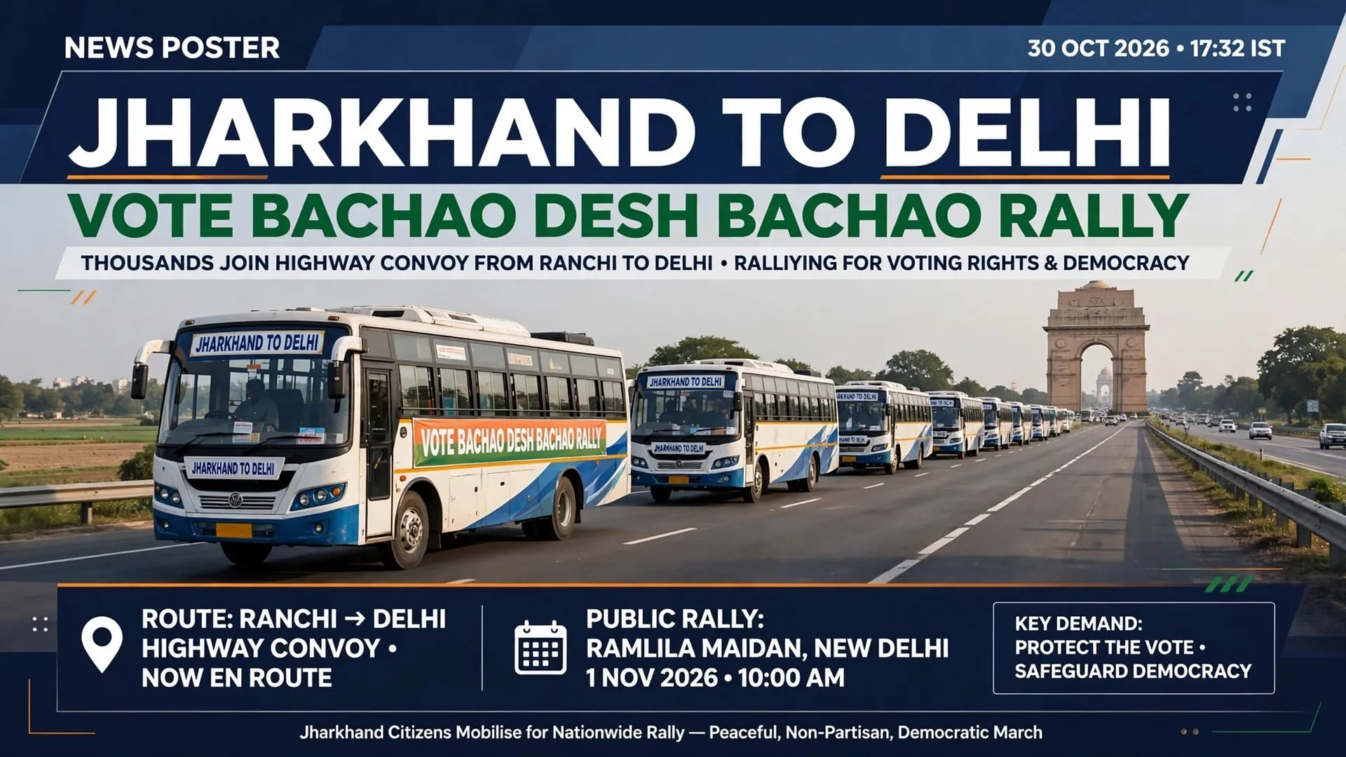 Jharkhand to Delhi  Why Hundreds of JMM, Congress and RJD Workers Are Heading to Ramlila Maidan Rally on Nov 1