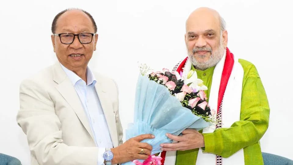 Amit Shah Meets Manipur CM Khemchand in Delhi, Says He Will Visit State Later This Month Amit Shah Meets Manipur CM Khemchand in Delhi, Says He Will Visit State Later This Month