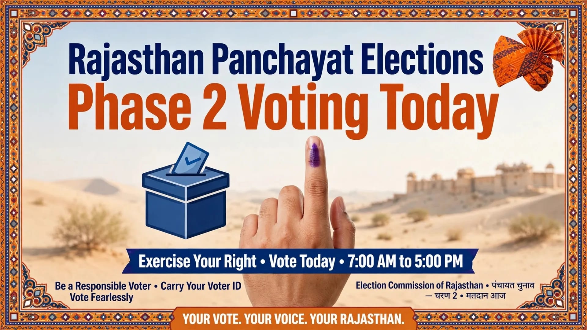 Rajasthan Panchayat Elections Phase 2 Voting Underway in 22 Districts Today Rajasthan Panchayat Elections Phase 2 Voting Underway in 22 Districts Today
