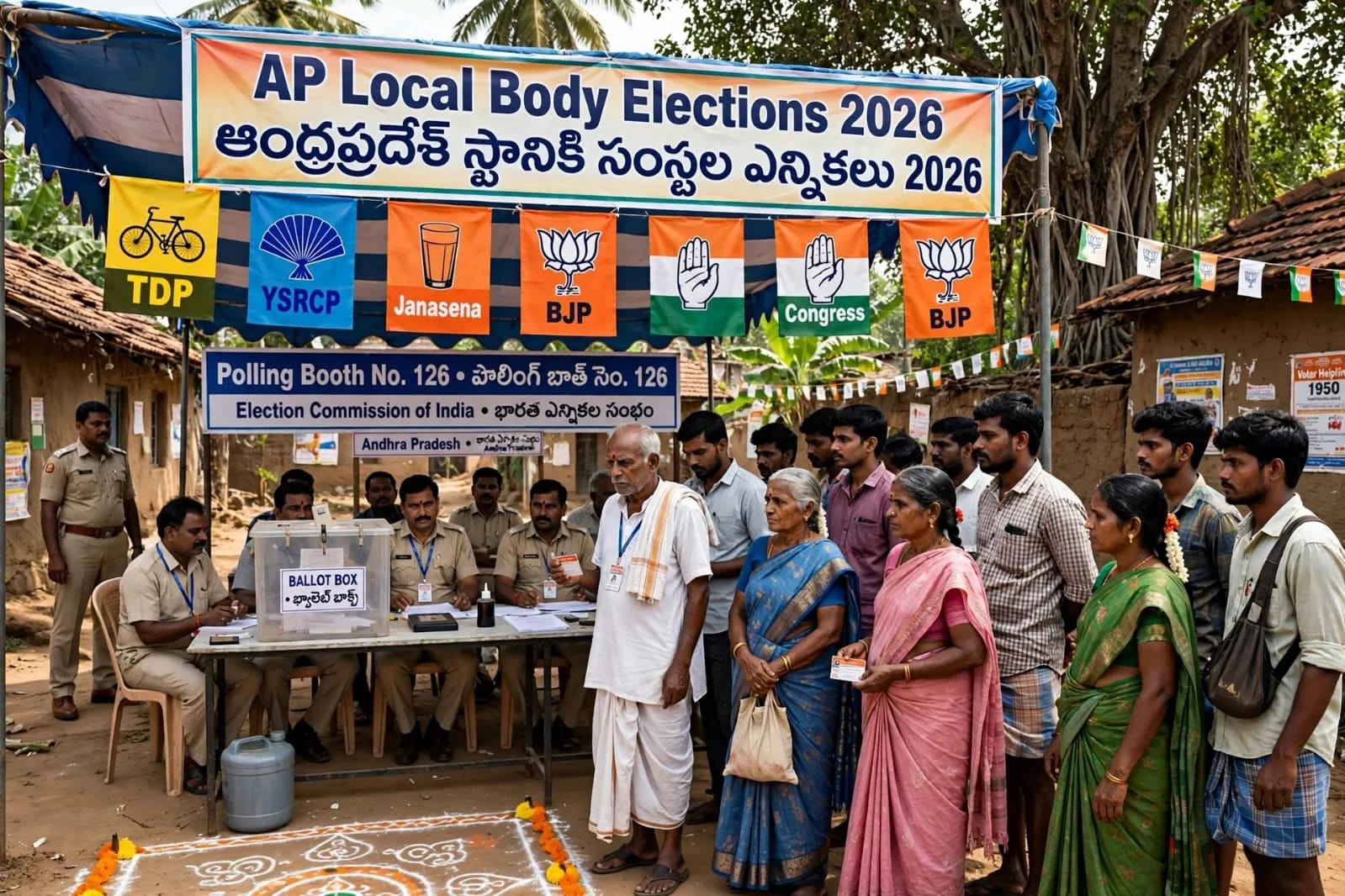 Andhra Pradesh Municipal Elections: 13 Corporations and 70 Municipalities to Go to Polls Tomorrow; TDP Alliance and YSRCP Face Crucial Test Andhra Pradesh Municipal Elections: 13 Corporations and 70 Municipalities to Go to Polls Tomorrow; TDP Alliance and YSRCP Face Crucial Test