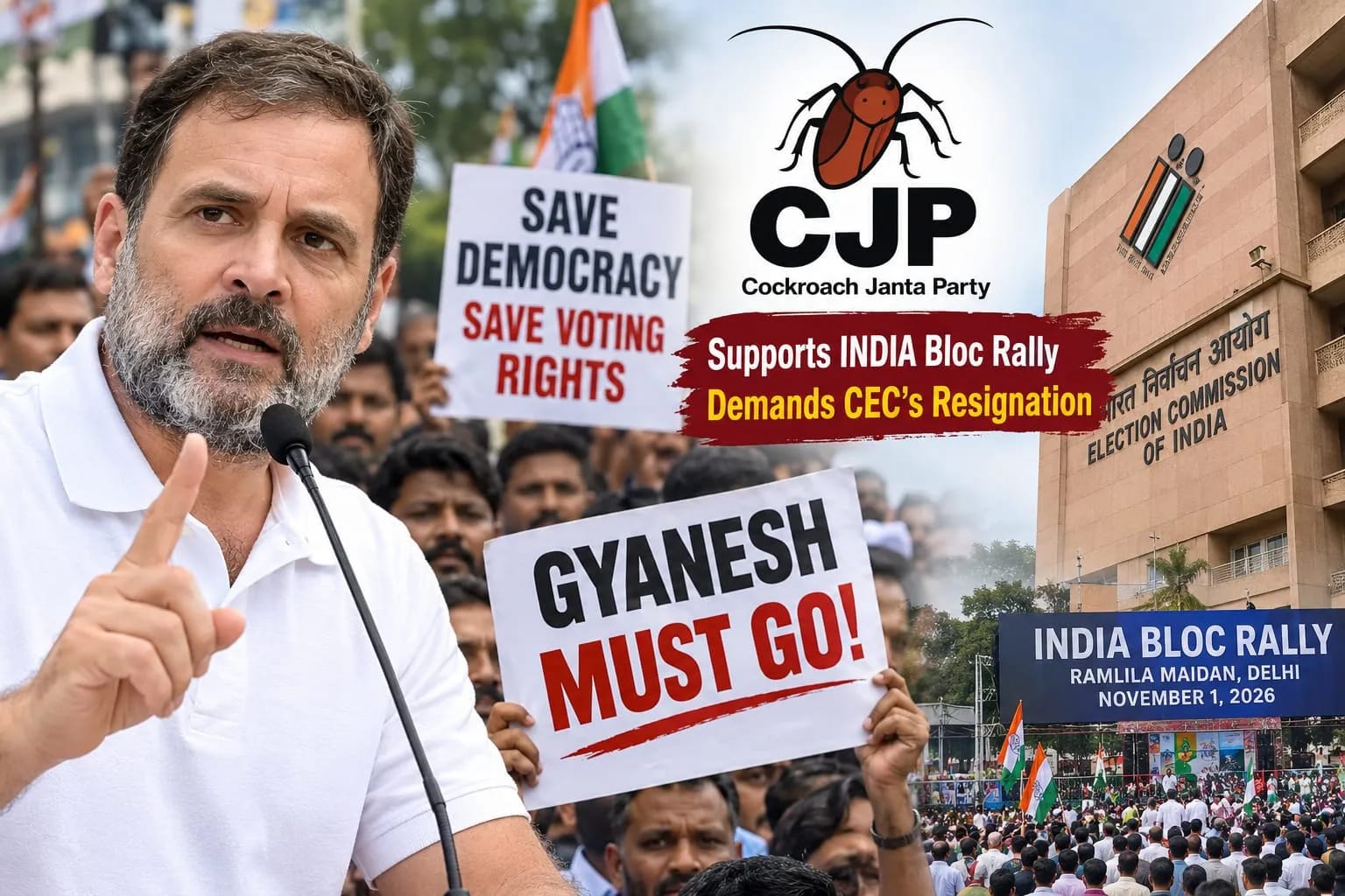 CJP Backs Rahul Gandhi and INDIA Bloc’s November 1 Rally, Demands Chief Election Commissioner’s Resignation Over SIR Row CJP Backs Rahul Gandhi and INDIA Bloc’s November 1 Rally, Demands Chief Election Commissioner’s Resignation Over SIR Row