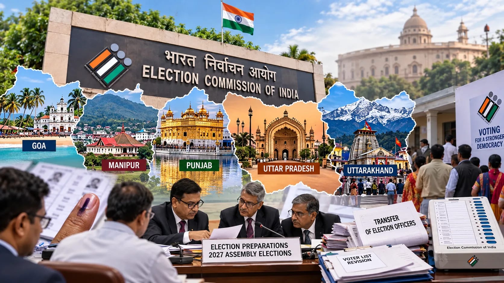 2027 Assembly Elections: Election Commission Orders Officer Transfers in Five States as Poll Preparations Gather Pace 2027 Assembly Elections: Election Commission Orders Officer Transfers in Five States as Poll Preparations Gather Pace