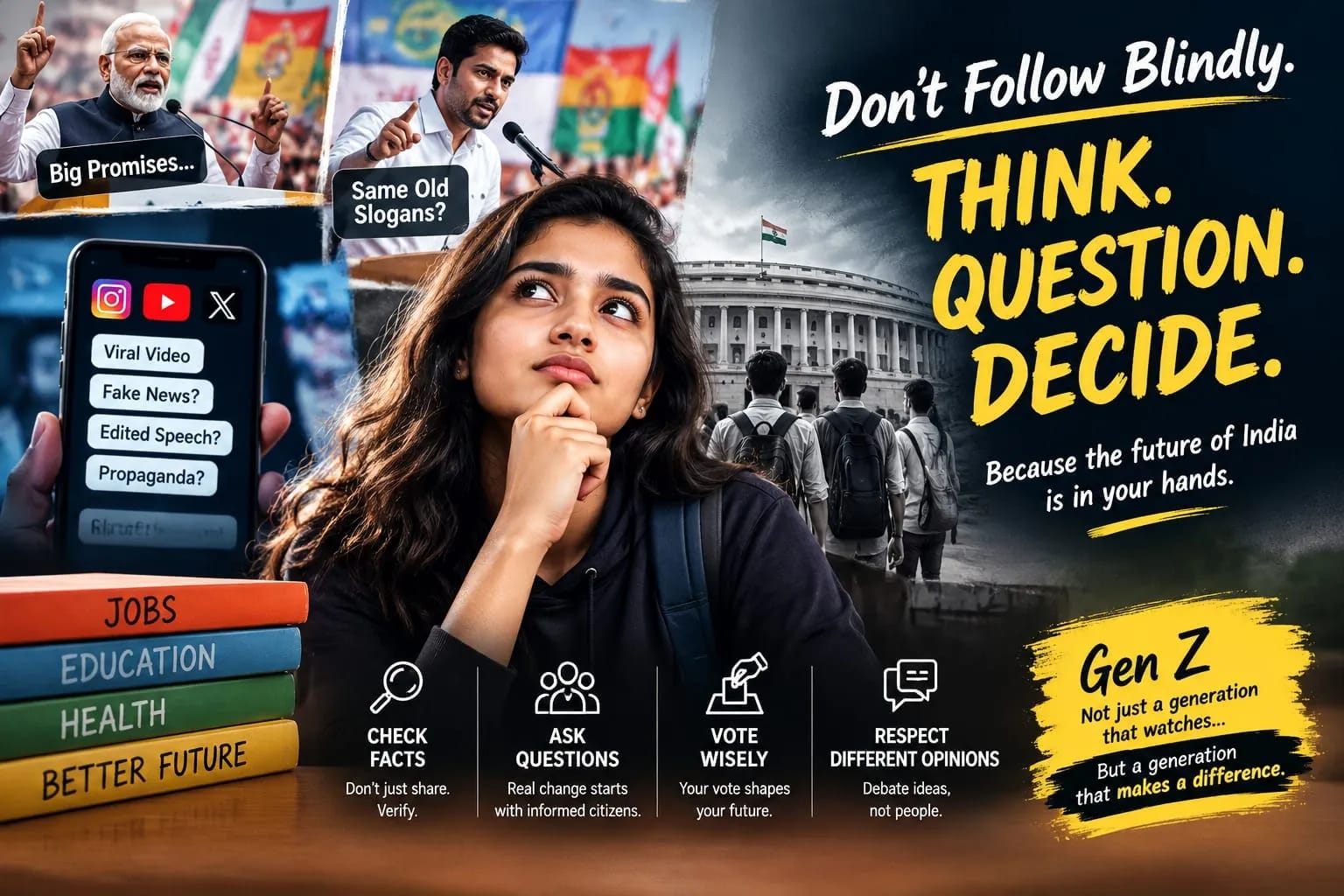 Beyond Reels and Political Slogans: Is Indian Gen Z Ready to Question Its Leaders? Beyond Reels and Political Slogans: Is Indian Gen Z Ready to Question Its Leaders?