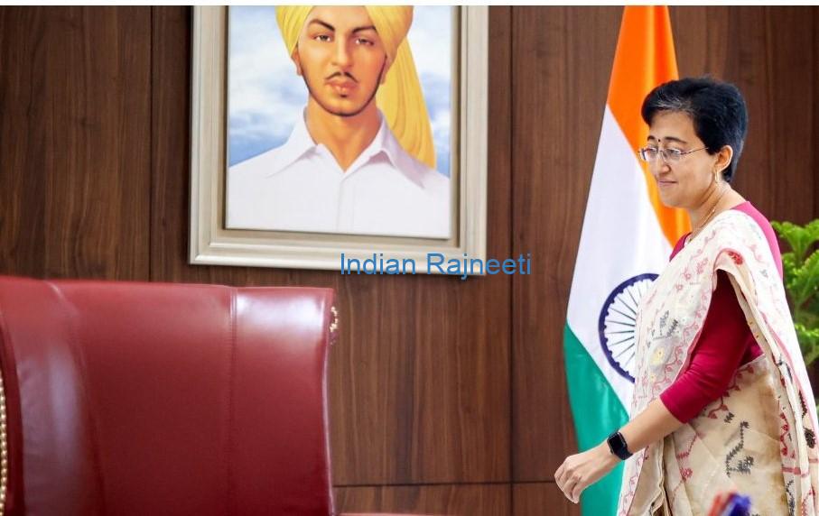 atishi-Delhi-CM1 Atishi takes the charge as Delhi CM and leaves a chair empty